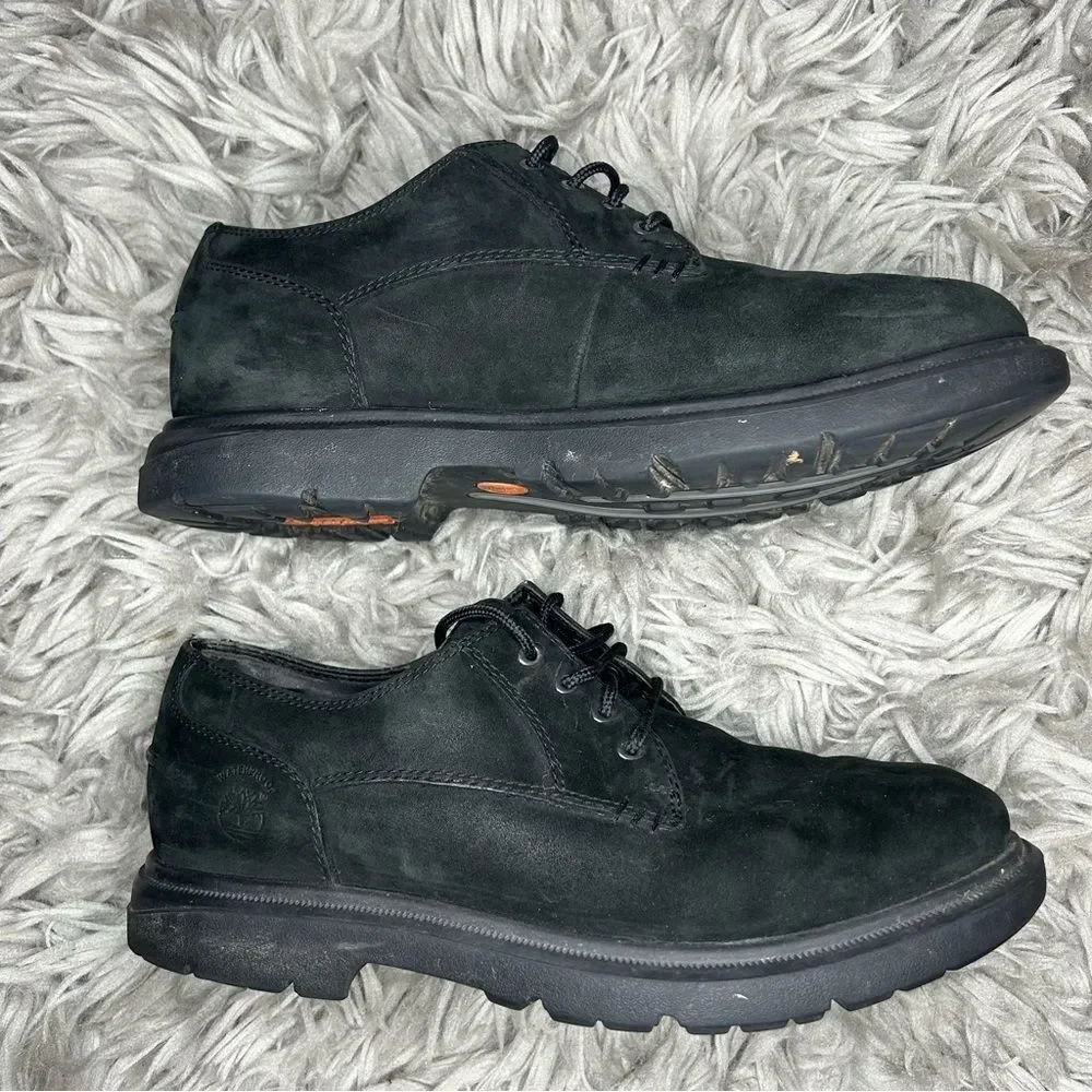 Timberland black suede lace up waterproof oxfords men’s shoe size 7.5